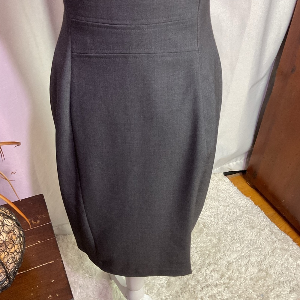 Calvin Klein Grey Wrap Fitted Dress - Picture 10 of 13